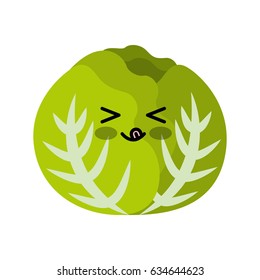 letuce fresh vegetable kawaii character