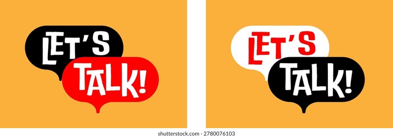 Let'us talk on speech bubble