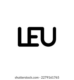 LEU initial letter monogram logo