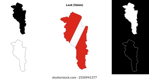 Leuk blank outline map set