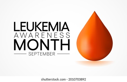Im September wird jedes Jahr ein Monat zur Bewusstseinsbildung bei Leukämie beobachtet, es handelt sich um eine Krebserkrankung des blutbildenden Gewebes des Körpers, einschließlich Knochenmark und Lymphsystem. Vektorgrafik