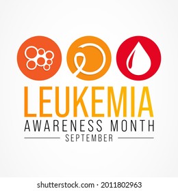 En septiembre se observa cada año un mes de sensibilización sobre la leucemia, es el cáncer de los tejidos formadores de sangre del organismo, incluyendo la médula ósea y el sistema linfático. Ilustración del vector