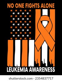Leukemia Awareness.  No one Fights Alone svg