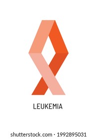 Leukämie-Bewusstseinssymbol. Orange Vektorgrafik.