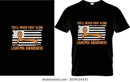 Leukemia Awareness t-shirt, Never stop fighting leukemia awareness t-shirt design