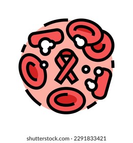 vector de icono del color del cáncer de leucemia. signo de cáncer de leucemia. ilustración de símbolo aislado