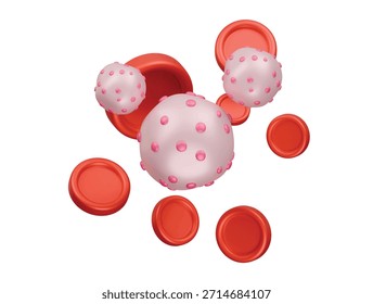 Icono de leucemia Ilustración 3D Render