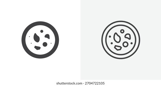 Leukämie-Symbol. Sammlung von bearbeitbaren Strichlinien und Volumenkörper-Flachstilen.