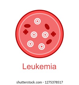 leukemia icon flat color