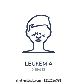 Leukemia icon. Leukemia linear symbol design from Diseases collection. Simple outline element vector illustration on white background.