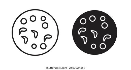 Leukemia icon symbol set in black. line and flat icons