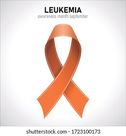 Leukemia Orange Color Ribbon Vector