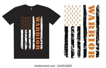 Leukemia Warrior Distressed Flag Design