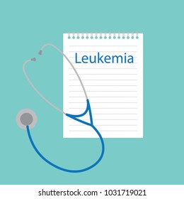 Leukemia written in notebook- vector illustration