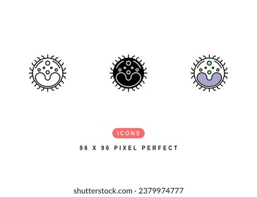 Leukocyte Icon. Human Immunity Cell Symbol Stock Illustration. Vector Line Icons For UI Web Design And Presentation