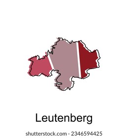 Leutenberg City Map. vector map of German Country design template with outline graphic colorful style on white background