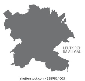 Leutkirch im Allgäu German city map grey illustration silhouette shape