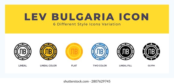 Lev bulgaria icon symbol. logo illustration with different styles