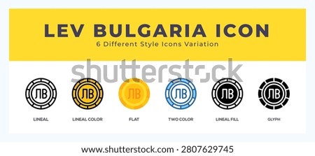 Lev bulgaria icon symbol. logo illustration with different styles