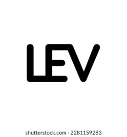 Logotipo del monograma de la letra inicial LEV