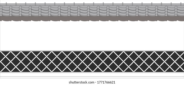 levated view of traditional Japanese Namako wall