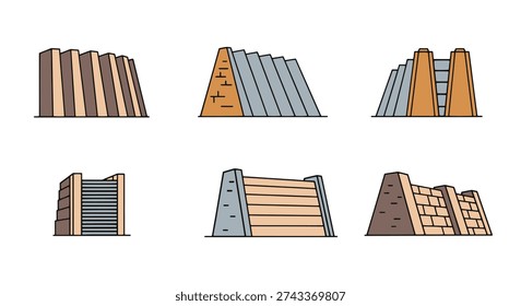 Levee Wall Line art creative bold tone vector