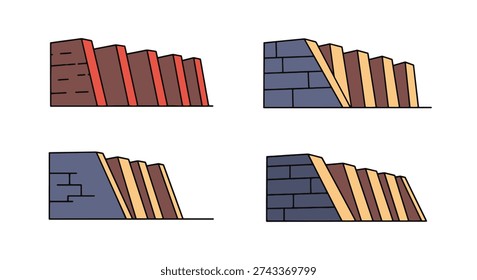 Levee Wall Line art minimal abstract design illustration