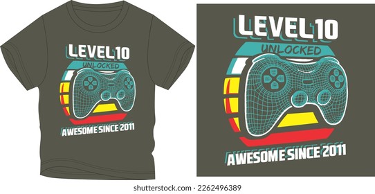 nivel 10 vector de diseño gráfico de joystick remoto desbloqueado