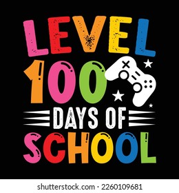 Level 100 Days Of School Gamer Shirt, Boys School Shirt, 100 Days Video Game Shirt, Happy 100 Days Of School, Gamer, Pre-School 