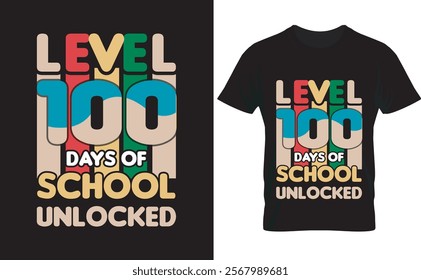 level 100 days of school t-shirt design.by  selygraphicsbd