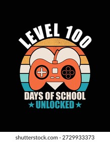 
NIVEL 100 DÍAS DE DISEÑO DE CAMISETA DESBLOQUEADA DE LA ESCUELA