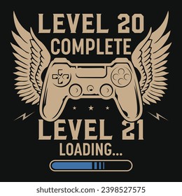 Level 20 complete vintage graphics tshirt design 