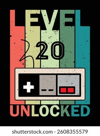 "Level 20 unlocked" EPS Vector File