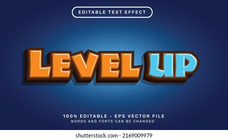 level up 3d text effect and editable text effect