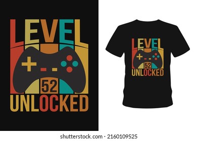 level 50 unlocked gaming t-shirt design, vector, element, apparel, template, typography, vintage, eps 10,gamer t shirt.
