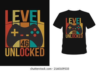 level 50 unlocked gaming t-shirt design, vector, element, apparel, template, typography, vintage, eps 10,gamer t shirt.
