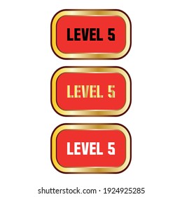 Level 6 sign in red color isolated on white background