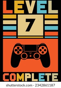 Level 7 complete vector art design, eps file. design file for t-shirt. SVG, EPS cuttable design file