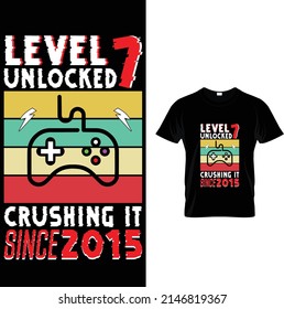 
LEVEL 7 UNLOCKED Game T-Shirt Design