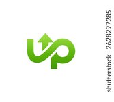 Level Up with Arrow Icon Logo Design. Sporty, Modern, Minimalist, Growth, Unique Concept. 