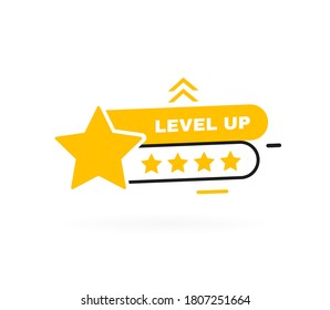 Level Badge Five Star Banner Template Stock Vector (Royalty Free ...