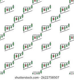 Level Breakout Trading Chart vector Cryptocurrency concept colored seamless pattern