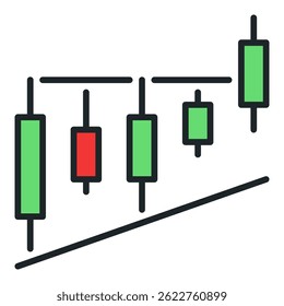 Level Breakout Trading Chart vector Cryptocurrency concept colored icon or symbol