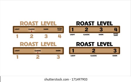 level of coffee roast level. Vector illustration.
