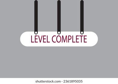 Level complete background. Success to next level concept. Game label, award, rating. Level results. Flat design Vector Illustration 