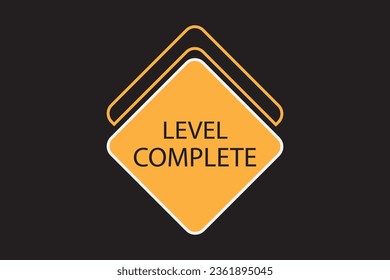 Level complete background. Success to next level concept. Game label, award, rating. Level results. Flat design Vector Illustration 