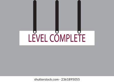 Level complete background. Success to next level concept. Game label, award, rating. Level results. Flat design Vector Illustration 