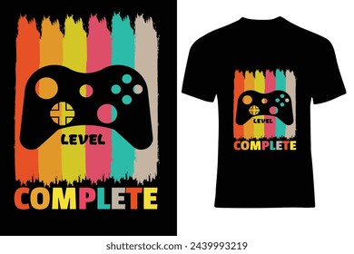 Diseño de camiseta editable de nivel completo, Diseño de camiseta de juego
