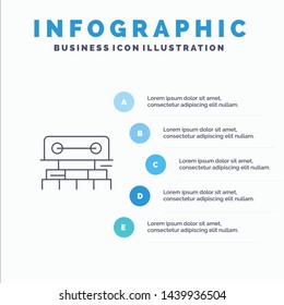 Level, Construction, Tool, Scale, Water Line icon with 5 steps presentation infographics Background
