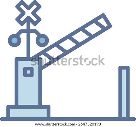 Level Crossing Filled Blue Tone Icon